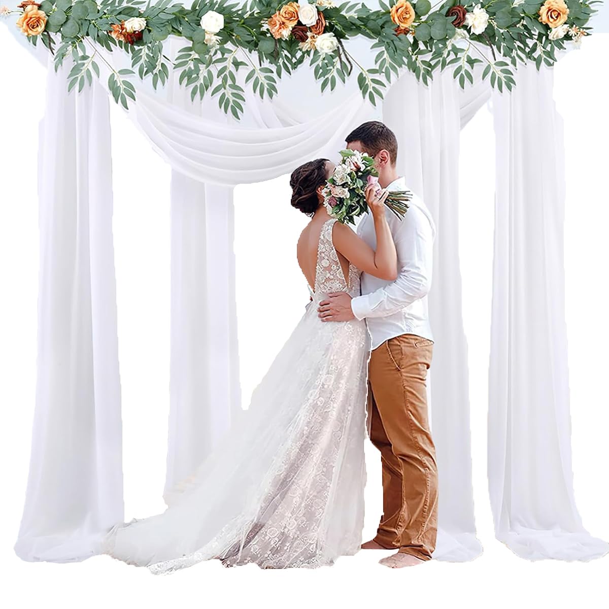 SNOWIE SOFT Wedding Arch Draping Fabric, White Wedding Arch Drapes Sheer Backdrop Curtain with 2 ribbons for Wedding Ceremony Party Ceiling Decor Dreamy Pearl Chiffon Wedding Backdrop For Decoration SNOWIE SOFT Wedding Arch Draping Fabric, White Wedding Arch Drapes Sheer Backdrop Curtain with 2 ribbons for Wedding Ceremony Party Ceiling Decor Dreamy Pearl Chiffon Wedding Backdrop For Decoration